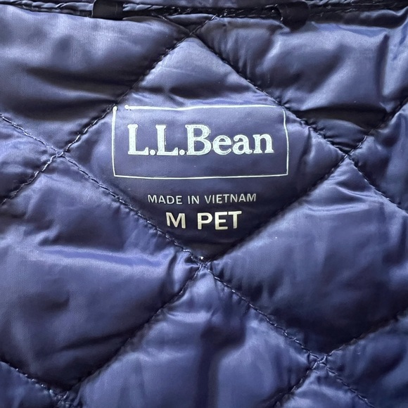 LL Bean Women’s Quilt Puffer Jacket Petite Medium Dark Blue - Picture 2 of 7